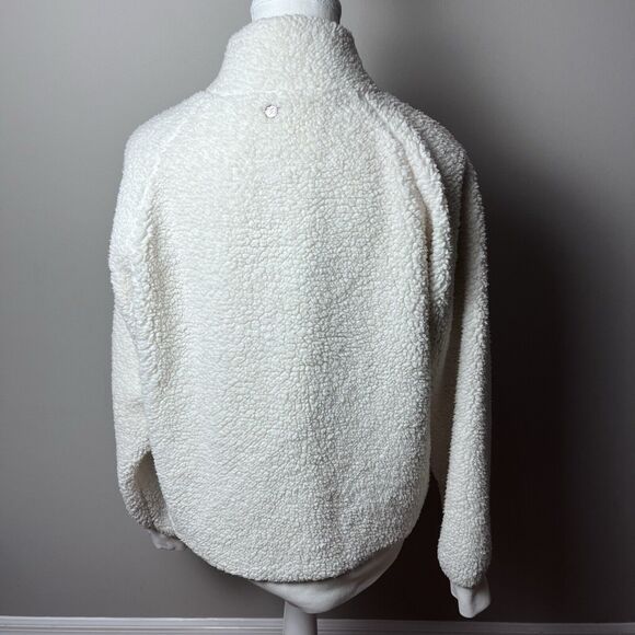 Calia By Carrie Underwood White Sherpa Jacket Size Medium Soft Cozy Sweater - Picture 3 of 5
